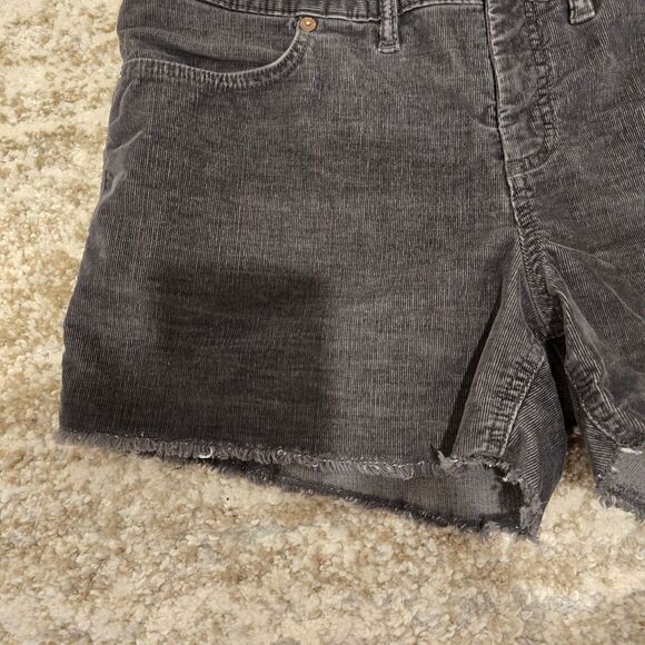 Gap Shorts Womens 12 Gray Corduroy Raw Hem Cut Off Mid Rise Stretch Grunge Boho - Picture 3 of 8
